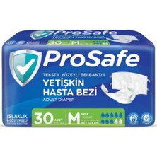 Prosafe Tekstil Yüzeyli Bel Bantlı Yetişkin Hasta Bezi Medium 30'Lu 2 Paket 60 Adet