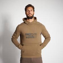 Solognac Erkek Kapüşonlu Sweatshirt - Avcılık ve Doğa Gözlemi - Bej - 500 Logo