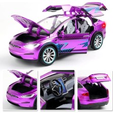 Fsfyb 1:24 Ölçekli Tesla Model x Alaşım Araba Modeli Çocuklar Için Döküm Oyuncak Araçlar, Tesla Araba Modeli, Işıklar ve Müzik ile Geri Çekin Alaşım Araba, Erkekler ve Kızlar Için Hediye (Yurt Dışından)
