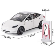 Fsfyb Oyuncak Arabalar Model Y 1/24 Çinko Alaşımlı Döküm Metal Model Araba, Işıklı ve Müzikli Geri Çekilebilir Oyuncak Modeli, 3 Yaş ve Üzeri Çocuklara Uygun Hediye Olarak (Model Y Beyaz (Yurt Dışından)