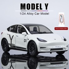 Fsfyb Model Y Oyuncak Arabalar 1/24 Alaşımlı Pres Döküm Model Araba, Geri Çekin Işıklı ve Sesli Model Y Model Araba, Tesla Büyük Model Y Araba Modeli Oyuncak Çocuklar Için Uygun Yetişkin (Yurt Dışından)