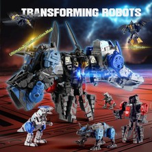 Fsfyb 6+ Çocuklar Için 11 Şekilli Dinozor Dönüştüren Robot Oyuncakları, 4 Paket Stem Dönüştürülmüş Aksiyon Figürü, 4'ü 1 Arada Dinorobot Alaşım Model Oyuncaklar, Erkek Kız Yaşı 6 7 8 9 1 (Yurt Dışından)