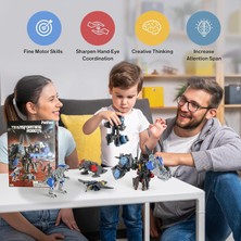 Fsfyb 6+ Çocuklar Için 11 Şekilli Dinozor Dönüştüren Robot Oyuncakları, 4 Paket Stem Dönüştürülmüş Aksiyon Figürü, 4'ü 1 Arada Dinorobot Alaşım Model Oyuncaklar, Erkek Kız Yaşı 6 7 8 9 1 (Yurt Dışından)