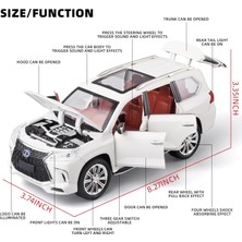 Fsfyb Oyuncak Arabalar Lexus 570 Boys Büyük Off-Road Suv Model Araba,1/24 Döküm Metal Araba Oyuncakları,ışıklı Sesli ve Geri Çekilebilir Oyuncak Araba,oyuncak Arabalar 4-7 Yaşındaki Erke (Yurt Dışından)