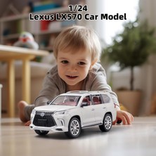 Fsfyb Oyuncak Arabalar Lexus 570 Boys Büyük Off-Road Suv Model Araba,1/24 Döküm Metal Araba Oyuncakları,ışıklı Sesli ve Geri Çekilebilir Oyuncak Araba,oyuncak Arabalar 4-7 Yaşındaki Erke (Yurt Dışından)