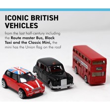 Fsfyb Üçlü Dıecast Ikonik Londra Oyuncak Araba Seti Klasik Routemaster Model Otobüs, Siyah Taksi Cab ve Mini'yi Içerir | Ingiliz Temalı Ambalaj (Yurt Dışından)