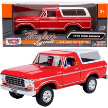 Fsfyb 1978 Ford Bronco 1:24 Pres Döküm Model Araba Suv Sut Kamyon Motormax 79373 (Kırmızı) (Yurt Dışından)