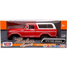 Fsfyb 1978 Ford Bronco 1:24 Pres Döküm Model Araba Suv Sut Kamyon Motormax 79373 (Kırmızı) (Yurt Dışından)