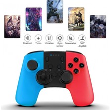 Fsfyb Nintendo Switch Için Kablosuz Denetleyici, Nintendo Switch Konsolu Için Remote Pro Denetleyici, Oyun Denetleyicisi Gyro Ekseni, Thrbo ve Çift Titreşimi (Kırmızı ve Mavi) (Yurt Dışından)