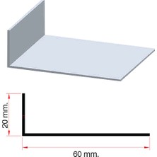 Kamataş Alüminyum Köşebent L Profil 60*20 Antrasit  100 Cm.