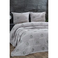 Evlen Home Collection Katre Pamuklu Çift Kişilik (Pike Takımı) Yatak Örtüsü Battal Çeyiz Seti 3 Parça