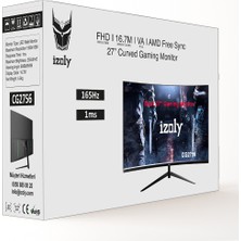 İzoly 2756C165  27" 165Hz 1ms  Amd Free Sync 1920 x 1080 IPS Fhd LED HDMI Dp Va Curved Gaming Monitör