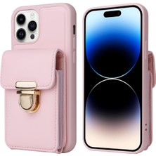 Lesheng iPhone 15 Pro Kartlıklı Telefon Kılıfı - Pembe (Yurt Dışından)