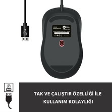 Lenovo Lecoo MS102 USB Kablolu 2400DPI 4 Tuşlu Optik Mouse Siyah