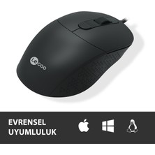 Lenovo Lecoo MS102 USB Kablolu 2400DPI 4 Tuşlu Optik Mouse Siyah