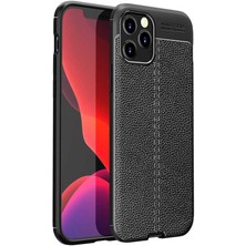 Ceponya Apple iPhone 11 Pro Max Kılıf Deri Desenli Kamera Korumalı Silikon