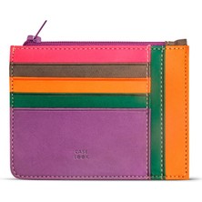 Case Look Kadın Mor Fermuarlı Kartlık Poliüretan Malzeme ile Şık Tasarım 10 cm