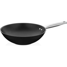 Amboss Dark Granit Yanmaz Yapışmaz Titanyum Kaplama Wok Tavası - 28 cm