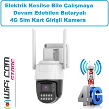 Wificam Plus 4g Sim Kart Ile Çalışan 4mp Bataryalı Güvenlik Kamerası Hareket Takipli 7/24 Kayıt 5V Elektrikli