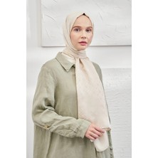 Alluring Armanda Italyan Jakar Geometrik Desen Şal - Yeni Jakarlı Trend Şal Scarf - Açık Bej