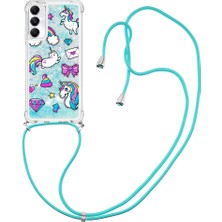 Cool-M Case Samsung Galaxy A05S 4g Vaka Desen Bling Glitter Telefon Kapağı Lanyard (Yurt Dışından)