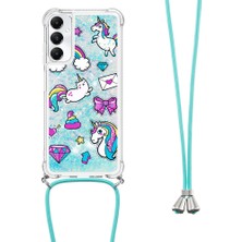 Cool-M Case Samsung Galaxy A05S 4g Vaka Desen Bling Glitter Telefon Kapağı Lanyard (Yurt Dışından)