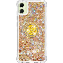 Cool-M Case Samsung Galaxy A05 4g Kılıf Sıvı Glitter Pulins Tpu Kickstand ile Telefon Kapağı (Yurt Dışından)