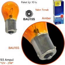 Tas Tas 12V 93 Ampul 21W Yakın Tırnak BAU15S Amber SL3707 (10 Lu)