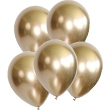 Party Fantasy Krom Parlak Balon Gold Altın Renk 20 Adet Aynalı Balon 30 cm