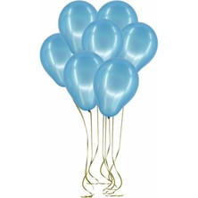 Party Fantasy Metalik Mavi Balon 30 Adet 12 Inc Lateks Balon