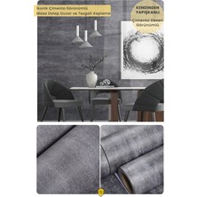 Trendpoint Kendinden Yapışkanlı 60CM×300CM Antrast Dokulu Çimento Desen Mobilya Kaplama Duvar Kağıdı