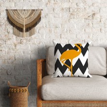 Flamingo Desenli Çift Taraflı Dekoratif Minder Kılıfı 60 x 60 cm