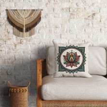 Mandala Desenli Çift Taraflı Dekoratif Minder Kılıfı 60*60 Cm