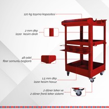 Brio Hareketli Temizlik Tezgâhı Detailing Tezgahı Kırmızı