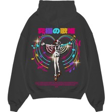 VOXA Oversize  3 Ip Kalın Baskılı Hoodie