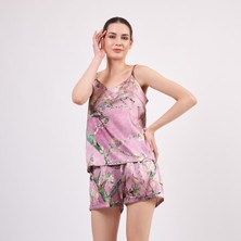 Nomads Felt İpek Askılı Şort Pijama Takımı Van Gogh Badem Ağacı Pembe Nomads Felt