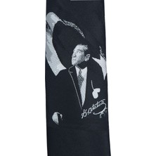 Cengiz İnler Ay Yıldız Atatürk Portre Kravat