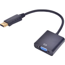 Betty Becky Displayport Dp Erkek - VGA Dişi Adaptör Ekran Bağlantı Noktası Kablosu Dönüştürücü Siyah (Yurt Dışından)