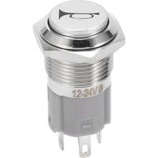 Betty Becky 12V 16MM Araba LED Işık Anlık Korna Düğmesi Metal Anahtar Basma Düğmesi (Yurt Dışından)