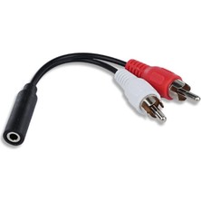 Betty Becky 2in1 Ses Kablosu 3.5mm - 2rca Çift Lotus Kafa Ses Adaptör Kablosu Av Kablosu (Yurt Dışından)