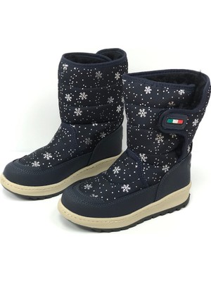 KAFKASLAR AYAKKABI Kız Erkek Renkli Desenli Içi Yünlü Soğuk Geçirmez Kar Botu Model Çocuk Çizme Bot