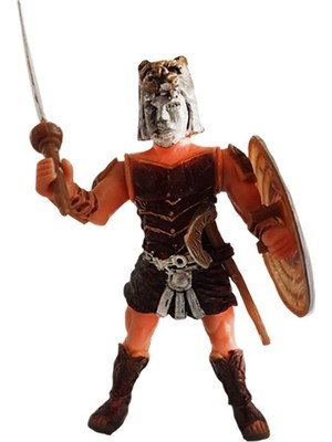 Beta Trakyalı Gladyatör - Mızrak, Kalkan ve Baltalı Antik Savaşçı Figür Oyuncak