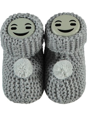 Civil Bebek Triko Patik Gri %100 Polyester Malzeme ile Şık Tasarım 0-6 Ay