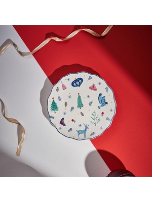 Emsan Infancy New Year Yılbaşı New Bone 2'li Pasta Tabağı 20.5 cm