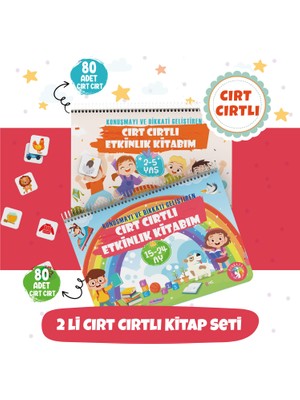 Bunbaza Cırtlı Kitaplar 2'li Set 15-24 Ay ve 2-5 Yaş İçin Konuşma ve Dikkati Geliştiren Etkinlik Kitabım