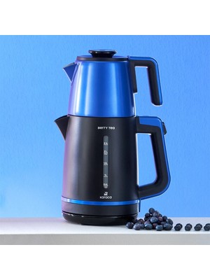 Karaca Berry Tea XL 2in1 Çelik Demlikli Çay Makinesi ve Kettle Blueberry