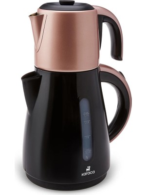 Karaca Daystar Rosegold Çay Makinesi 1 Litre Kapasite Çelik Demlikli Enerji Tasarruflu