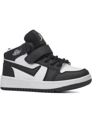 Lambirlent Erkek Kız Çocuk Cırtlı Air Jordan 1 Mevsimlik Cilt Deri Boğazlı Ortapedik Sneakers Spor Bot Ayakkabı