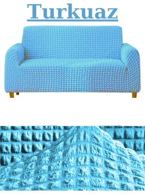 Kanway Bürümcük 3 Kişilik Koltuk Örtüsü Boydan Eteksiz Streç Esnek Lastikli Çekyat Kanepe Kılıfı