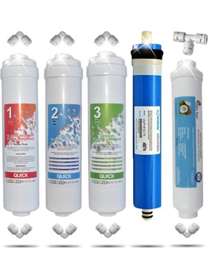 Liberti Kapalı Kasa 12 Inç Su Arıtma Cihazı 5 Aşama Inline Vontron Membranlı Filtre Seti